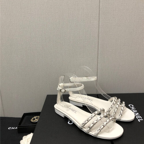 High Quality Luxury Chanel New Chain Flat Sandals – Style 46726