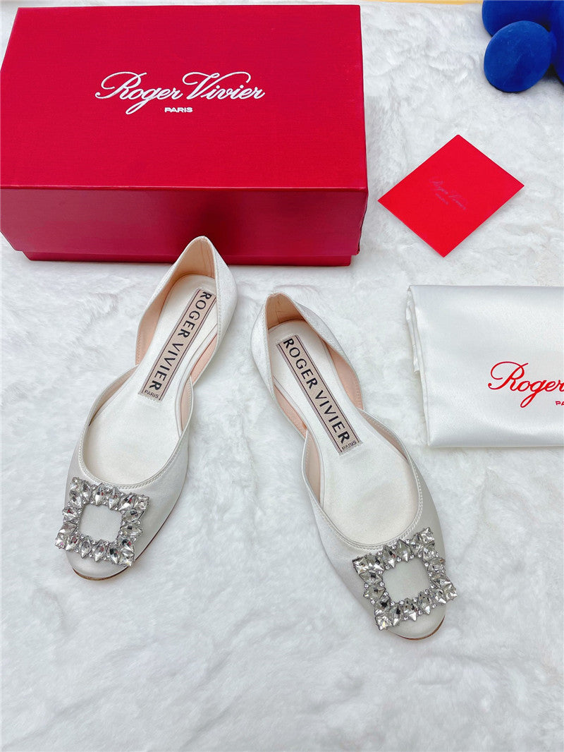 High Quality Luxury Roger Vivier New Rhinestone Hollow Ballet Shoes product detail