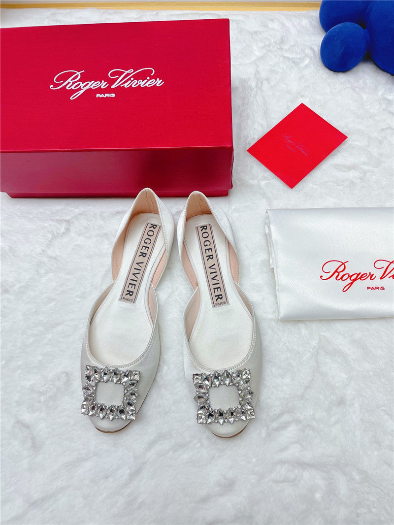 High Quality Luxury Roger Vivier New Rhinestone Hollow Ballet Shoes product detail