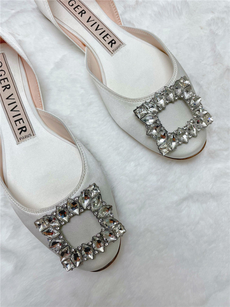 High Quality Luxury Roger Vivier New Rhinestone Hollow Ballet Shoes product detail