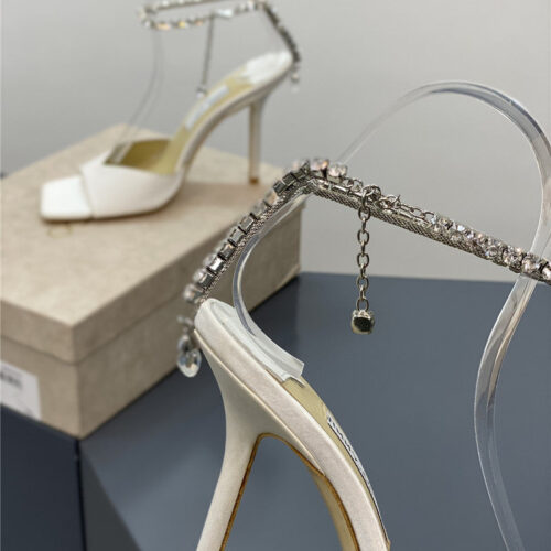 High Quality Luxury Jimmy Choo Crystal Square Toe Fish Toe Sandals – Style 84343 product detail