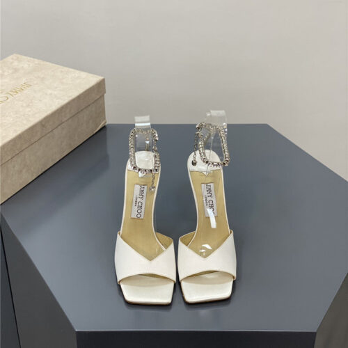 High Quality Luxury Jimmy Choo Crystal Square Toe Fish Toe Sandals – Style 84343 product detail