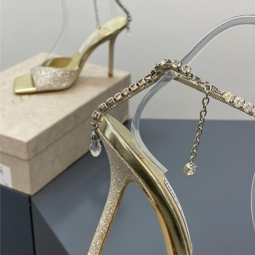 High Quality Luxury Jimmy Choo Crystal Square Toe Fish Toe Sandals – Style 55511 product detail