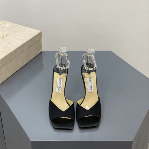 High Quality Luxury Jimmy Choo Crystal Square Toe Fish Toe Sandals product detail