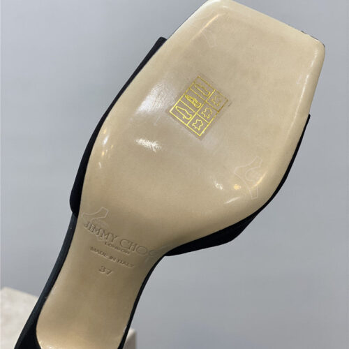 High Quality Luxury Jimmy Choo Crystal Square Toe Fish Toe Sandals product detail