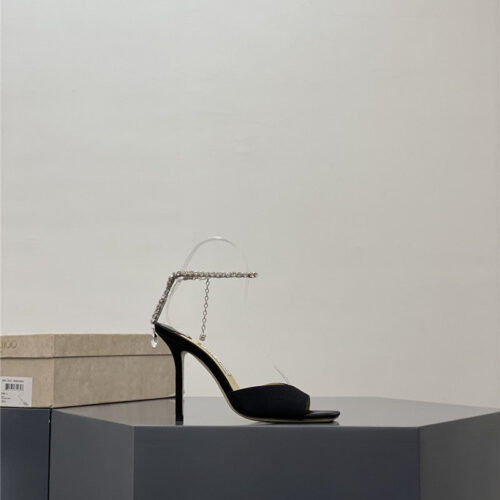 High Quality Luxury Jimmy Choo Crystal Square Toe Fish Toe Sandals product detail