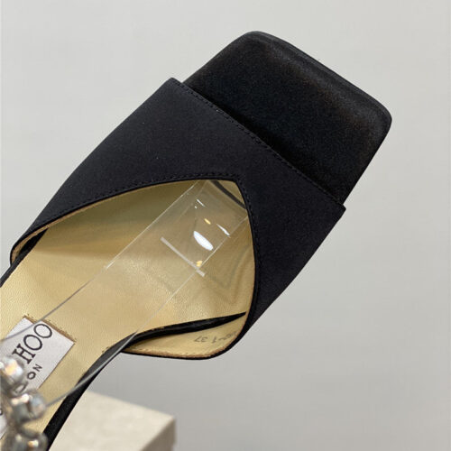 High Quality Luxury Jimmy Choo Crystal Square Toe Fish Toe Sandals product detail