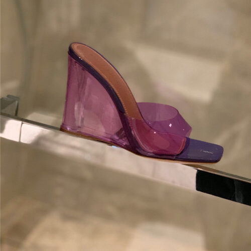 High Quality Luxury Amina Muaddi Wedge Transparent Bottom Slippers