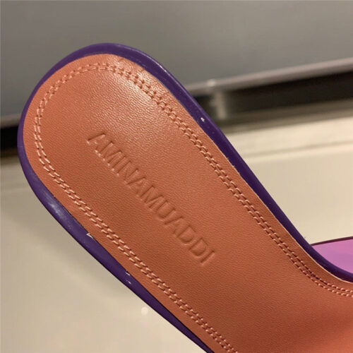 High Quality Luxury Amina Muaddi Wedge Transparent Bottom Slippers product detail