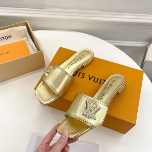 High Quality Luxury Louis Vuitton Latest Square Toe Slippers – Style 40419 product detail