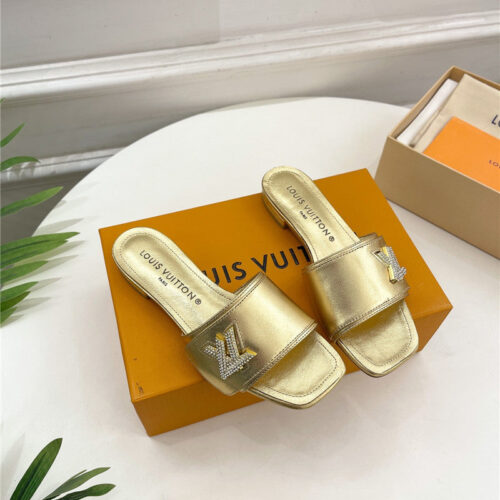 High Quality Luxury Louis Vuitton Latest Square Toe Slippers – Style 40419