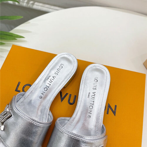 High Quality Luxury Louis Vuitton Latest Square Toe Slippers – Style 38723 product detail