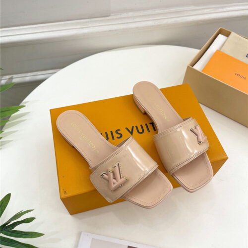 High Quality Luxury Louis Vuitton Latest Square Toe Slippers – Style 74883