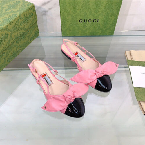 High Quality Luxury Guccis Latest Fashion Show Big Hit Bow Sandals