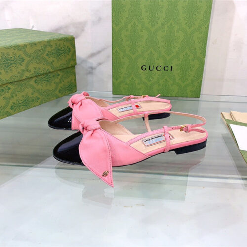 High Quality Luxury Gucci’s Latest Fashion Show Big Hit Bow Sandals alternate view