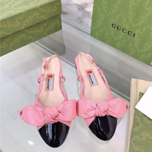 High Quality Luxury Gucci’s Latest Fashion Show Big Hit Bow Sandals product detail