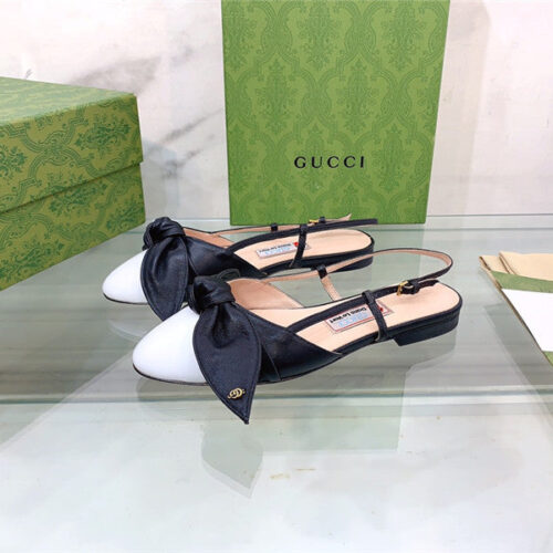 High Quality Luxury Gucci’s Latest Fashion Show Big Hit Bow Sandals – Style 43155 alternate view