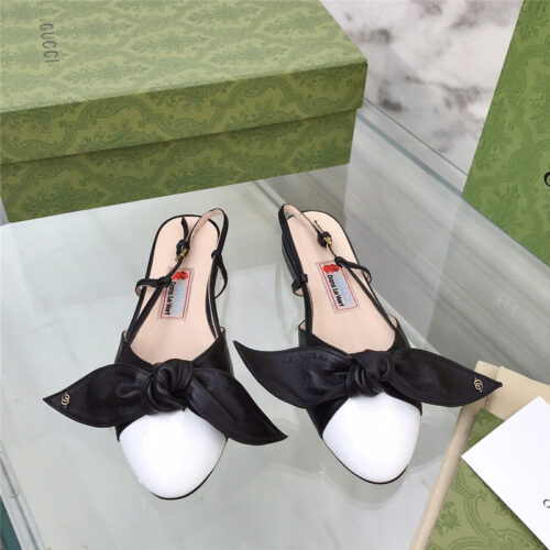 High Quality Luxury Gucci’s Latest Fashion Show Big Hit Bow Sandals – Style 43155 product detail