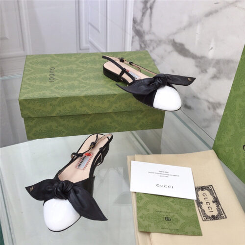 High Quality Luxury Gucci’s Latest Fashion Show Big Hit Bow Sandals – Style 43155 product detail