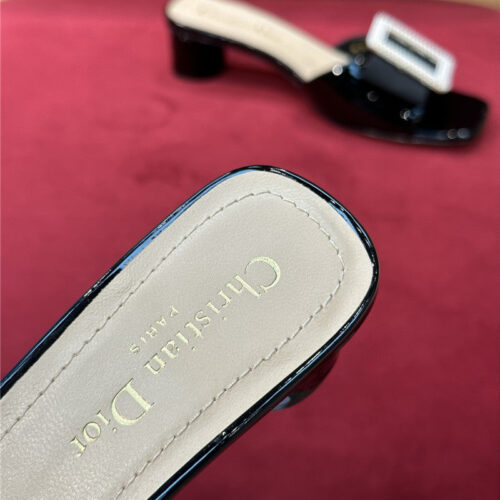 High Quality Luxury Dior Spring Summer Small Heel Slippers – Style 96102 product detail