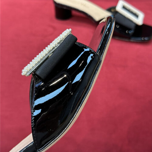 High Quality Luxury Dior Spring Summer Small Heel Slippers – Style 96102 product detail