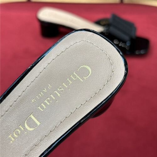 High Quality Luxury Dior Spring Summer Small Heel Slippers product detail