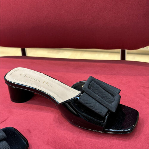 High Quality Luxury Dior Spring Summer Small Heel Slippers product detail