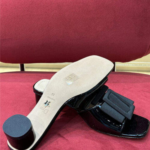 High Quality Luxury Dior Spring Summer Small Heel Slippers product detail