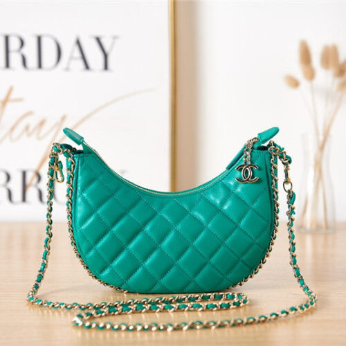 High Quality Luxury Chanel Small Hobo Bag Green