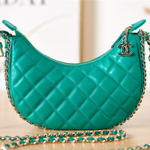 High Quality Luxury Chanel Small Hobo Bag Green alternate view