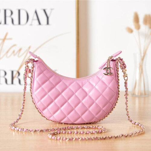 High Quality Luxury Chanel Small Hobo Bag Pink product detail