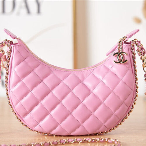 High Quality Luxury Chanel Small Hobo Bag Pink