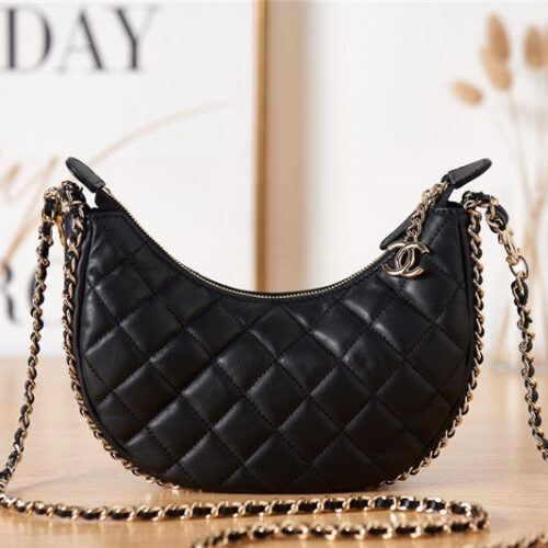 High Quality Luxury Chanel Small Hobo Bag Black