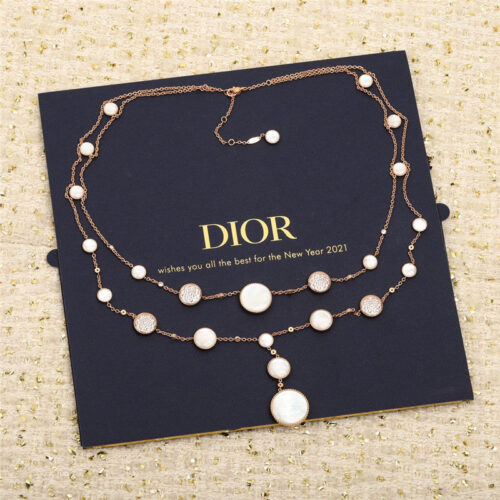High Quality Luxury Dior Compass Double Necklace alternate view