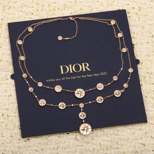 High Quality Luxury Dior Compass Double Necklace