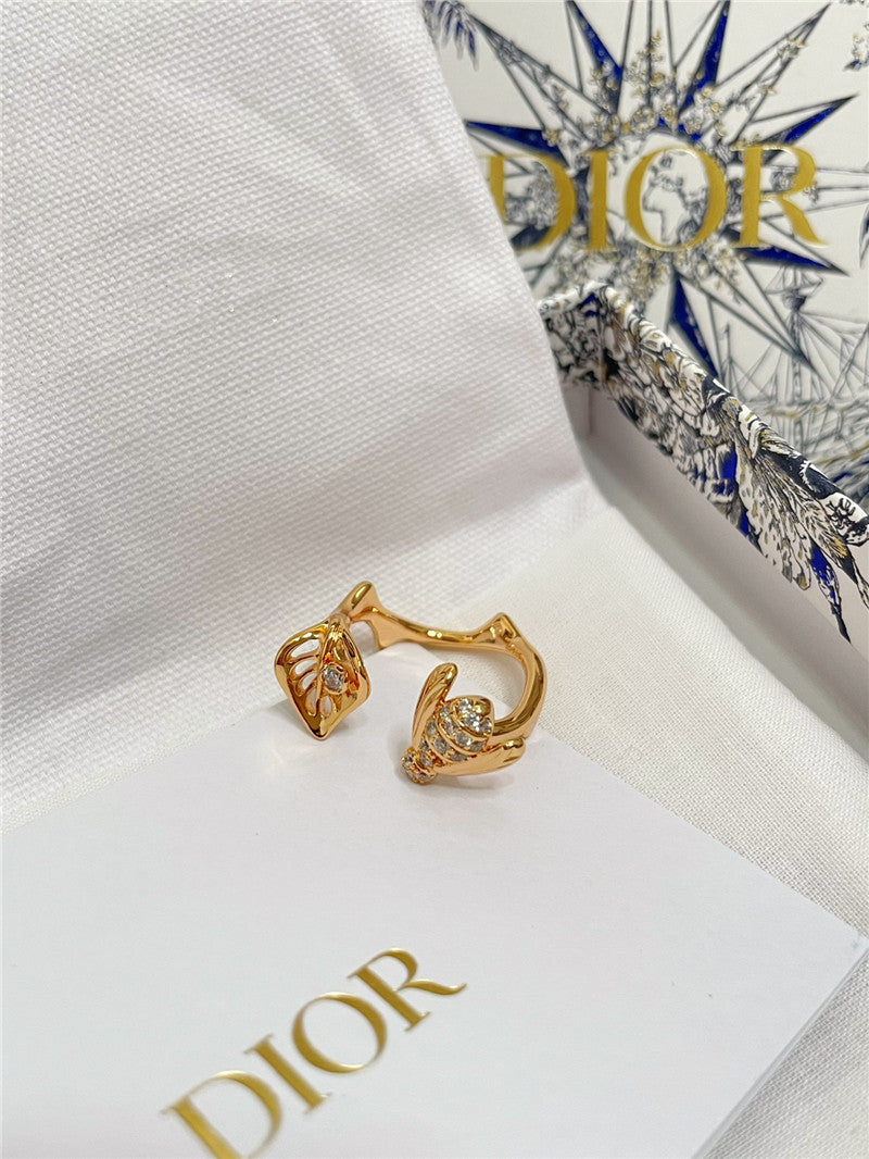 High Quality Luxury Dior Carved Rose Ring product detail