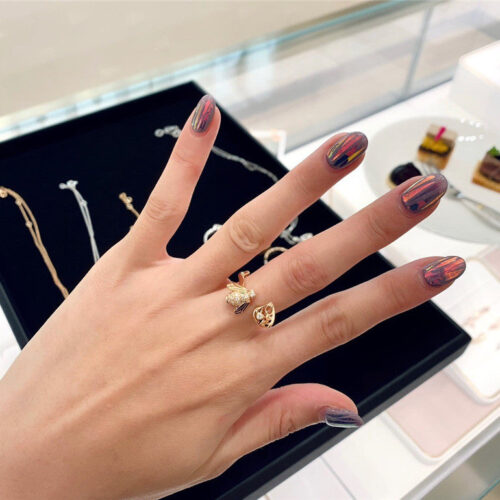 High Quality Luxury Dior Carved Rose Ring alternate view