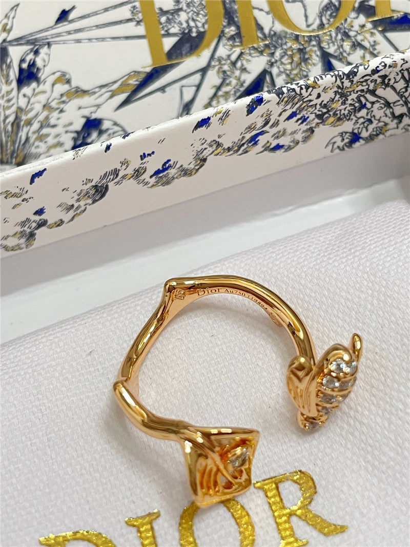 High Quality Luxury Dior Carved Rose Ring product detail