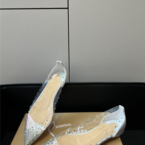 High Quality Luxury Christian Louboutin Pvc Drill Face Flats alternate view