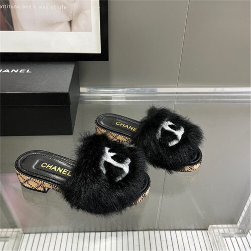 High Quality Luxury Chanel New Wool Slippers – Style 25542 alternate view