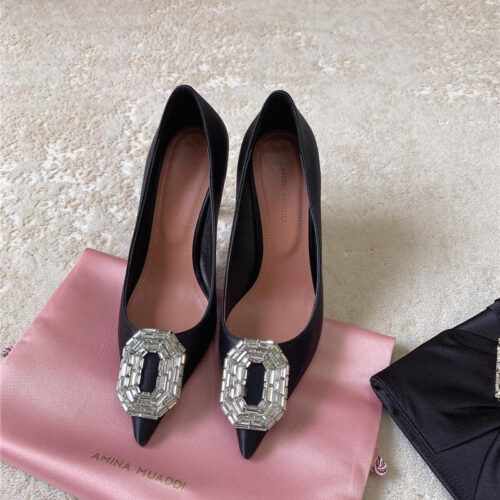 High Quality Luxury Amina Muaddi New Arrival Crystal Pumps product detail