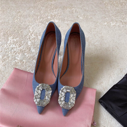 High Quality Luxury Amina Muaddi New Arrival Crystal Pumps – Style 41571 product detail