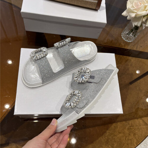 High Quality Luxury Roger Vivier New Rhinestone Buckle Sandals product detail