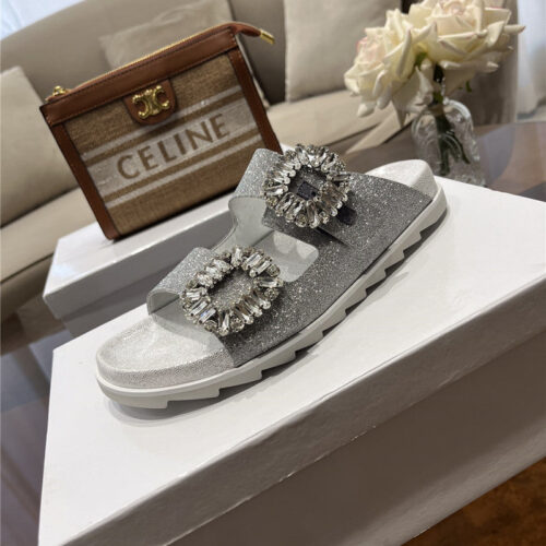 High Quality Luxury Roger Vivier New Rhinestone Buckle Sandals product detail