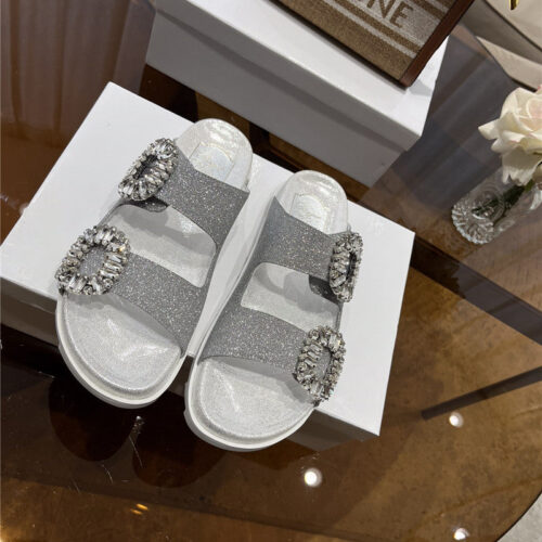 High Quality Luxury Roger Vivier New Rhinestone Buckle Sandals product detail