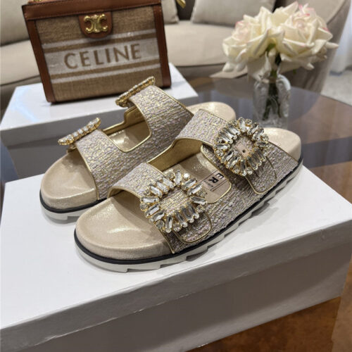 High Quality Luxury Roger Vivier New Rhinestone Buckle Sandals – Style 77716
