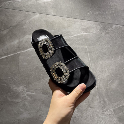 High Quality Luxury Roger Vivier New Rhinestone Buckle Sandals – Style 18964 alternate view