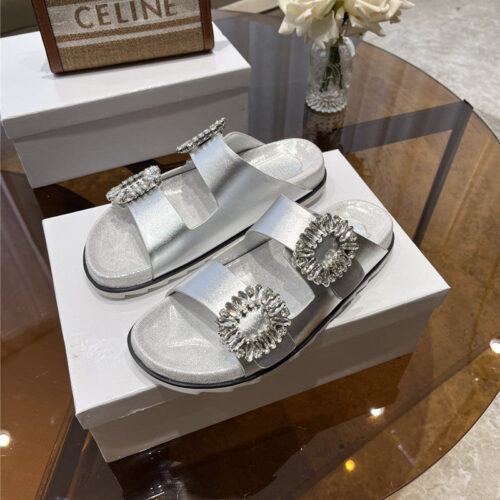 High Quality Luxury Roger Vivier New Rhinestone Buckle Sandals – Style 13876
