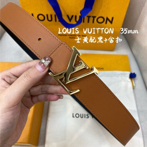 High Quality Luxury Louis Vuitton Mens Counter Quality Belt alternate view