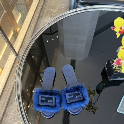 High Quality Luxury Fendi New Mink Fur Slippers – Style 11059 product detail